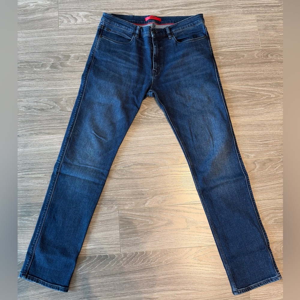 HUGO BOSS Men's Dark Blue Slim Straight Jeans 32x32